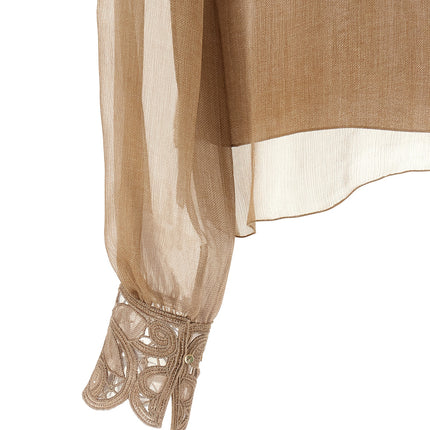 Ermanno Scervino Beige Silk Blouse
