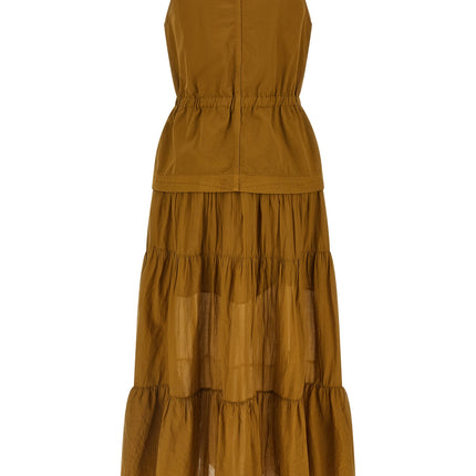 PINKO Brown Cotton Long Dress