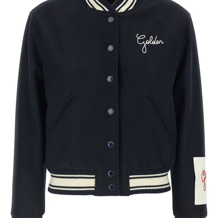 Golden Goose Blue Virgin Wool Bomber
