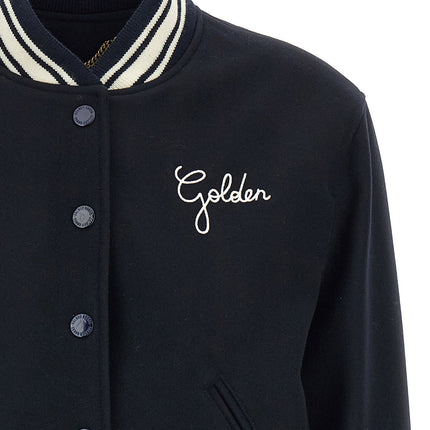 Golden Goose Blue Virgin Wool Bomber