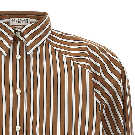 Brunello Cucinelli Brown Cotton Blouse