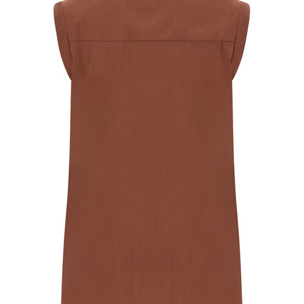 Brunello Cucinelli Brown Cotton Blouse