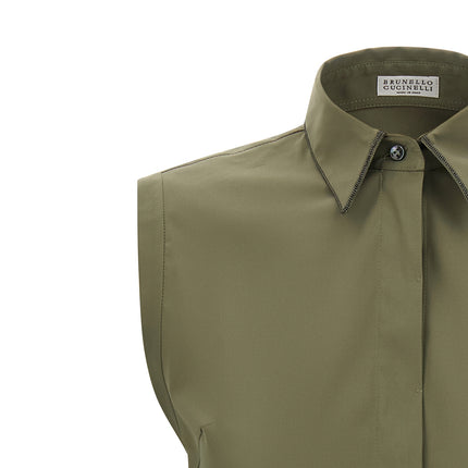 Brunello Cucinelli Bicolor Cotton Blouse