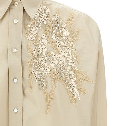 Brunello Cucinelli Beige Cotton Blouse