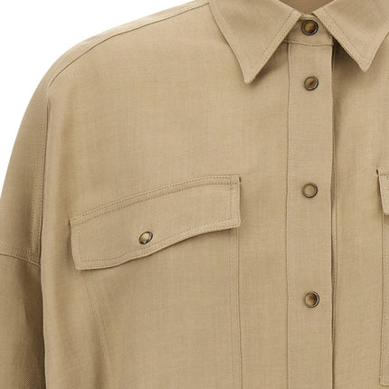 Brunello Cucinelli Beige Viscose Blouse