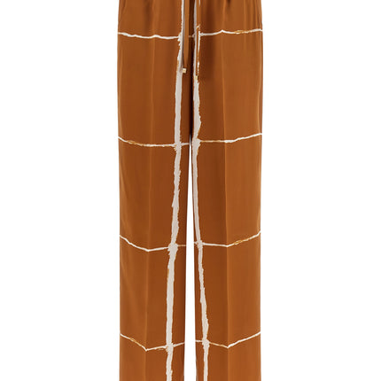 Kiton Brown Silk Casual Pants