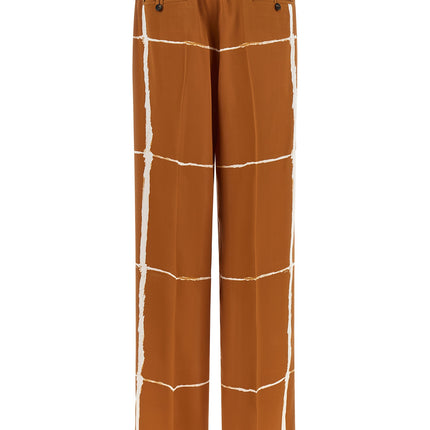 Kiton Brown Silk Casual Pants