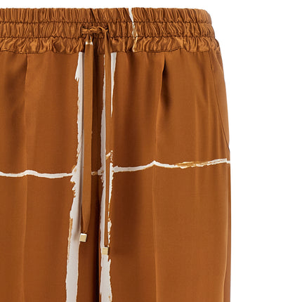 Kiton Brown Silk Casual Pants