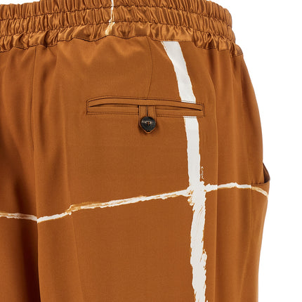 Kiton Brown Silk Casual Pants