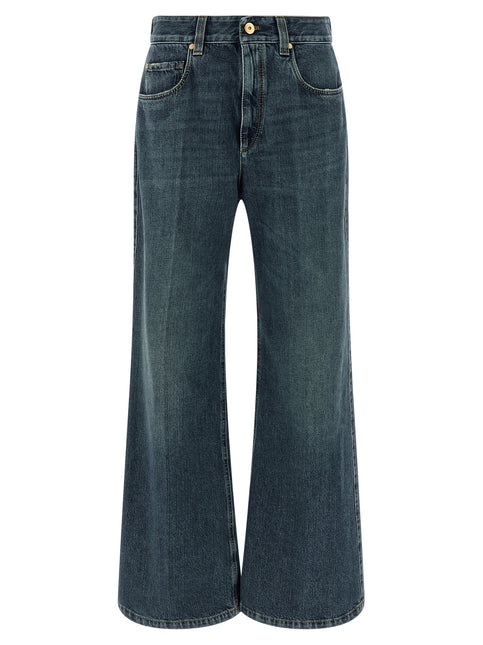 Brunello Cucinelli Blue Cotton Flared Jeans