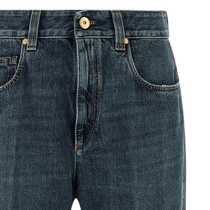 Brunello Cucinelli Blue Cotton Flared Jeans