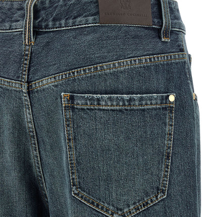 Brunello Cucinelli Blue Cotton Flared Jeans