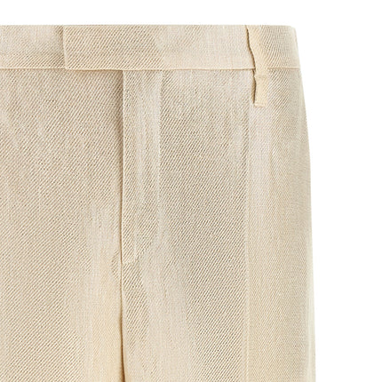 Brunello Cucinelli Gold Linen Casual Pants