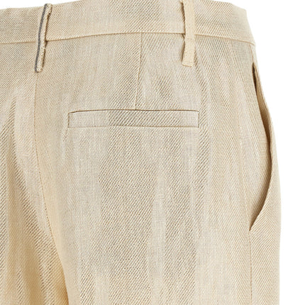 Brunello Cucinelli Gold Linen Casual Pants