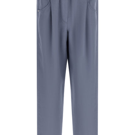 Brunello Cucinelli Blue Viscose Casual Pants