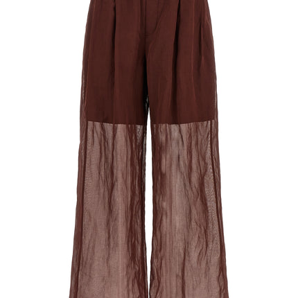 Brunello Cucinelli Bordeaux Cotton Flared Pants