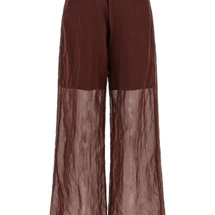 Brunello Cucinelli Bordeaux Cotton Flared Pants