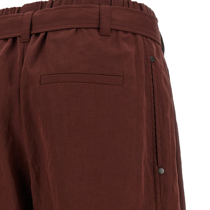 Brunello Cucinelli Bordeaux Cotton Flared Pants