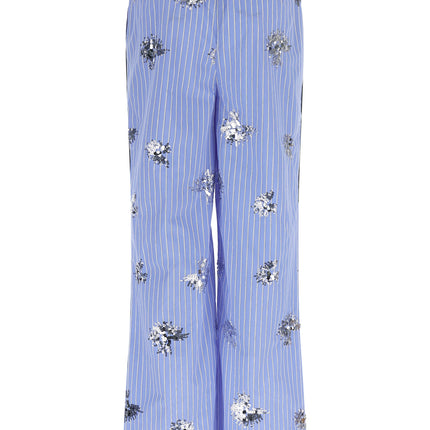 LE TWINS Blue Cotton Casual Pants