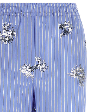 LE TWINS Blue Cotton Casual Pants