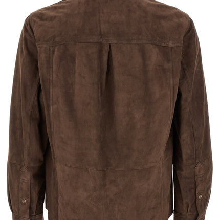 Brunello Cucinelli Brown Lamb Leather Blouse Brunello Cucinelli