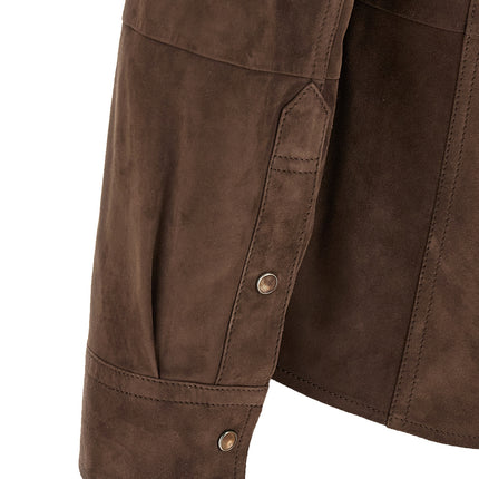 Brunello Cucinelli Brown Lamb Leather Blouse Brunello Cucinelli