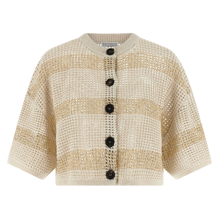 Brunello Cucinelli Beige Cotton Cardigan