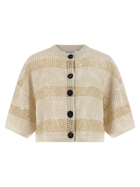 Brunello Cucinelli Beige Cotton Cardigan