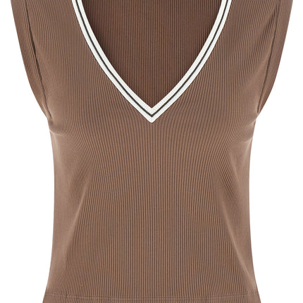 Brunello Cucinelli Brown Cotton Tank Tops