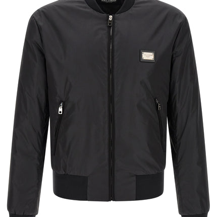 Dolce & Gabbana Black Polyamide Bomber