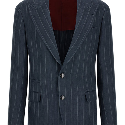 Brunello Cucinelli Blue Hemp Blazer
