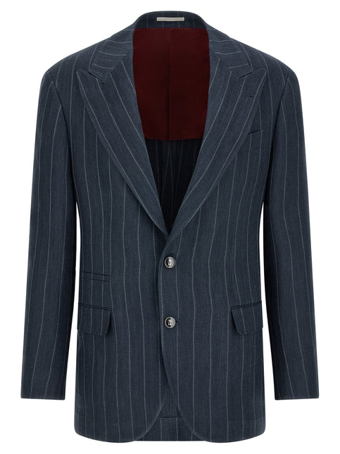 Brunello Cucinelli Blue Hemp Blazer