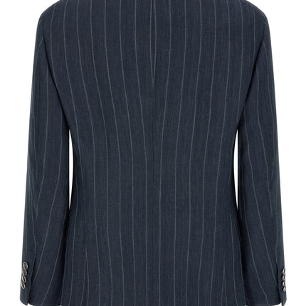 Brunello Cucinelli Blue Hemp Blazer