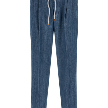 Brunello Cucinelli Blue Cotton Relaxed Fit Jeans
