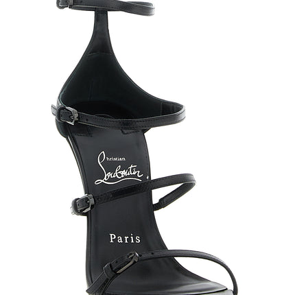 Christian Louboutin Black Goatskin Stiletto Heel Sandals