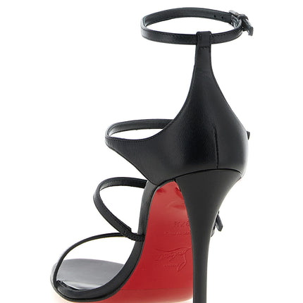 Christian Louboutin Black Goatskin Stiletto Heel Sandals