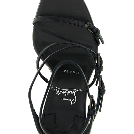 Christian Louboutin Black Goatskin Stiletto Heel Sandals