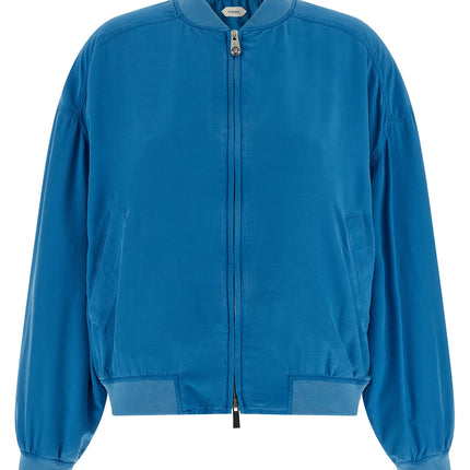 Versace Blue Silk Bomber