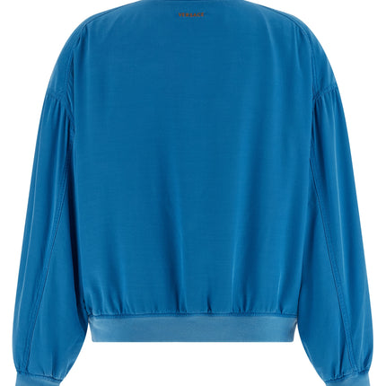 Versace Blue Silk Bomber
