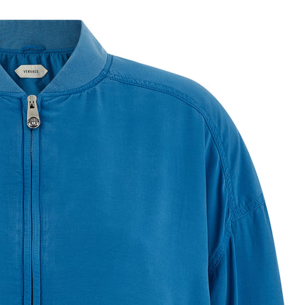 Versace Blue Silk Bomber