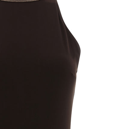 Brunello Cucinelli Brown Polyamide One-Piece Swimsuit