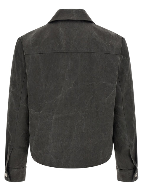 SÉFR Gray Cotton Full-Length Jacket