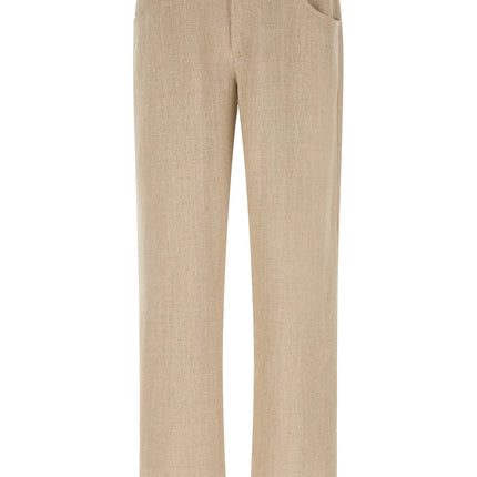 SÉFR Beige Linen Casual Pants