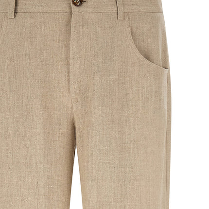 SÉFR Beige Linen Casual Pants