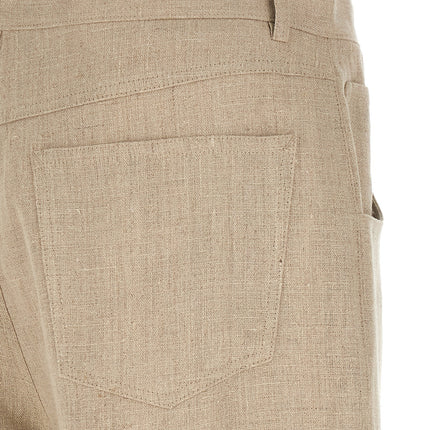 SÉFR Beige Linen Casual Pants