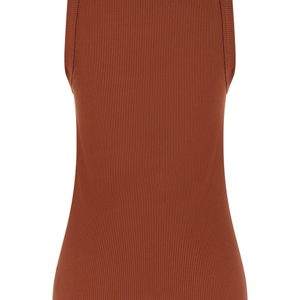 Brunello Cucinelli Brown Cotton Sleeveles T-Shirt