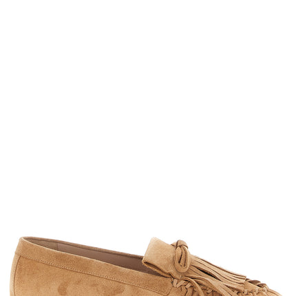 Stuart Weitzman Brown Calfskin Slip-On Loafers