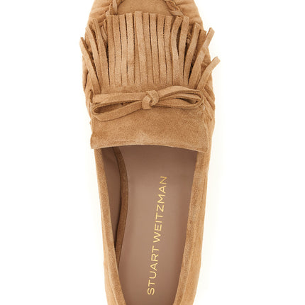 Stuart Weitzman Brown Calfskin Slip-On Loafers