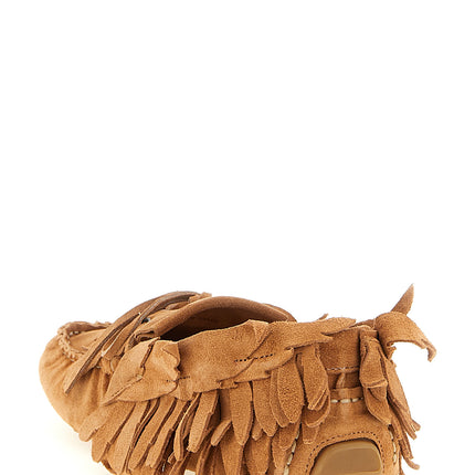 Alberta Ferretti Brown Calfskin Slip-On Loafers