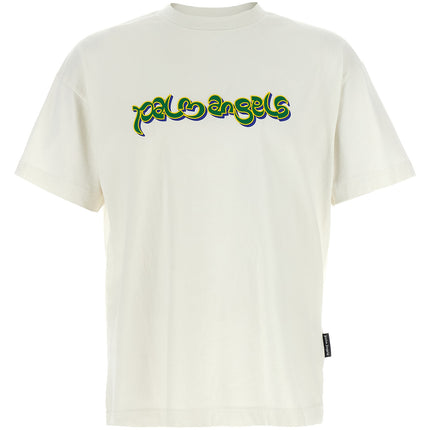 Palm Angels White Cotton T-Shirt